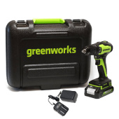 Аккумуляторная дрель-шуруповерт GREENWORKS 24V GD24DD35 (3704007UA) бесщеточная с 2 Ач аккумулятором и зарядным устройством, кейс