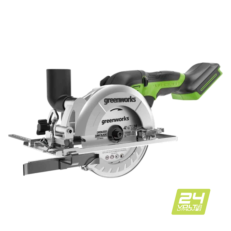Аккумуляторная циркулярная пила GREENWORKS 24V G24MCS (1501207) без аккумулятора и зарядного устройства