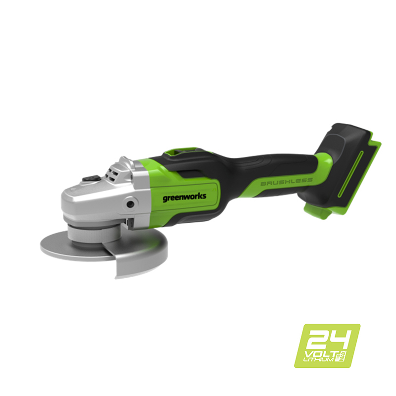 Аккумуляторная угловая шлифовальная машина (болгарка) GREENWORKS 24V GD24AG (3200207) без аккумулятора и зарядного устройства