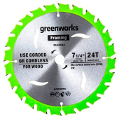 GREENWORKS Диск пильный Greenworks 184x20 мм, 24T, по дереву (2943407)