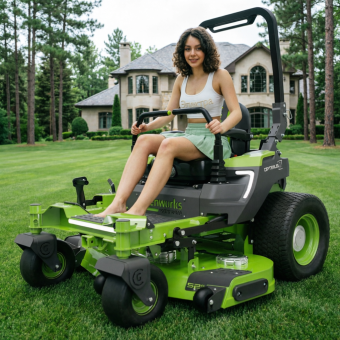 GREENWORKS Райдер садовый аккумуляторный с нулевым радиусом разворота ZTC152, 82V, 152 см, с АКБ 24 кВтч (7405107)