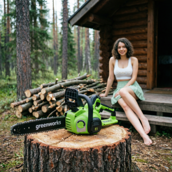 Аккумуляторная электропила GREENWORKS G24CS25 (2007707)