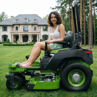 GREENWORKS Райдер садовый аккумуляторный с нулевым радиусом разворота ZTC152, 82V, 152 см, с АКБ 24 кВтч (7405107)