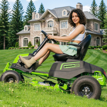 Райдер (газонокосилка с сиденьем) Greenworks CrossoverT CRT428 82V (7404507), 107 см аккумуляторный