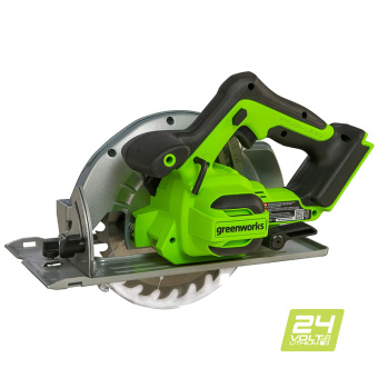 Аккумуляторная циркулярная пила GREENWORKS 24V GD24CS (1500907) без аккумулятора и зарядного устройства