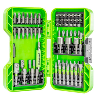 GREENWORKS Набор бит, торцевых головок и адаптеров в кейсе 70 шт. (2944407)
