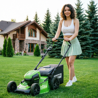 Самоходная аккумуляторная газонокосилка GREENWORKS 60V GD60LM46SP (2502907)