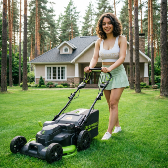 Аккумуляторная газонокосилка GREENWORKS 82V GC82LM61S TwinForce (2515607)