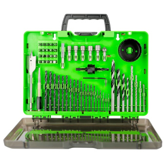 GREENWORKS Набор сверл, бит и коронок в кейсе 60 предметов (2944507)