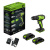 Аккумуляторная дрель-шуруповерт GREENWORKS 24V GD24DD35 (3704007CUC) бесщеточная с 2-мя 2 Ач аккумуляторами и зарядным устройством