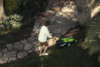 Аккумуляторная газонокосилка GREENWORKS 40V G40LM35 (2501907) без аккумулятора и зарядного устройства