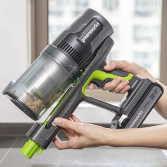 Аккумуляторный вертикальный пылесос GREENWORKS G24SVK4 (4700607UB) с АКБ 4 Ah и ЗУ